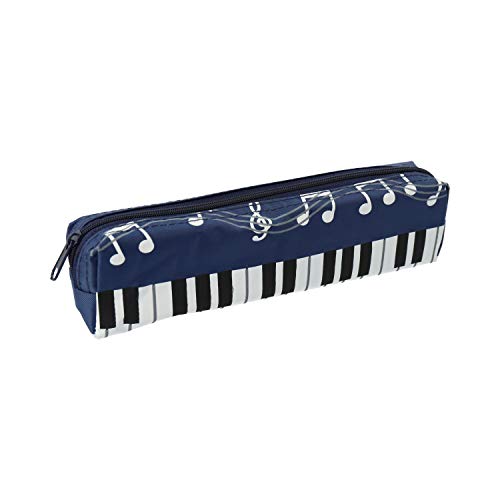 Mäppchen für Stifte Klaviertastatur (dunkelblau) - schönes Geschenk für Musiker von mugesh