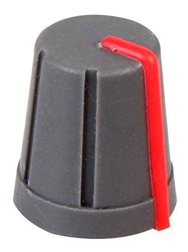Multicomp CR-R4-1 Soft-Touch-Knopf mit D-Schaft, grau/rot von multicomp