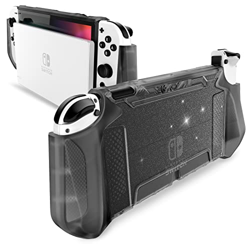 Mumba Dockable Case for Nintendo Switch OLED 2021, [Blade Series] TPU Grip Protective Cover Accessories Compatible with Nintendo Switch OLED 7 Inch and Joy-Con Controller (Shadow) von mumba