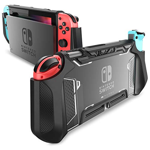 Mumba Hülle für Nintendo Switch Robuste Schutzhülle Hybrid TPU Griff Case Cover [Blade Series] Kompatibel mit Nintendo Switch Console und Joy-Con Controller (Schwarz) von mumba