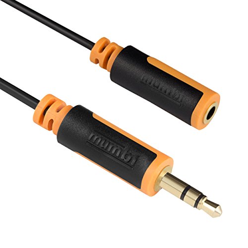 mumbi 0.25m Audio Klinken Verlängerungskabel - 3.5mm Klinke auf 3.5mm Klinkenkupplung mit vergoldeten Steckern von mumbi