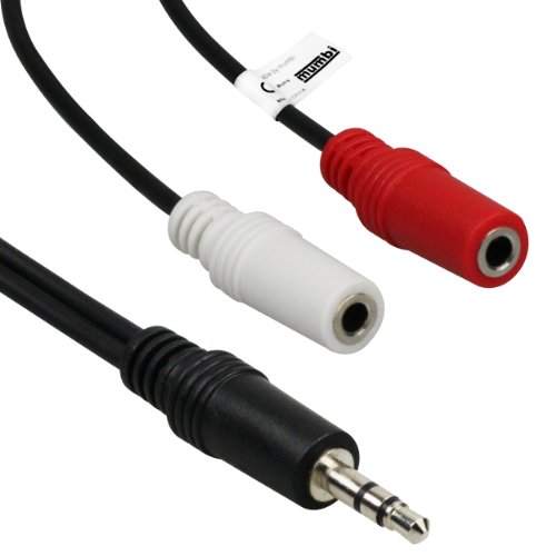 mumbi 09443 Audio Klinke Y-Kabel/Verteiler 3,5mm Klinken-Stecker Stereo an 2 x 3,5 mm Klinken Buchse, 0.20m von mumbi