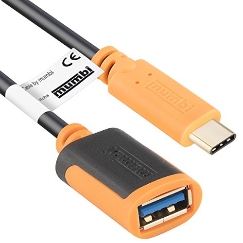 mumbi 20cm Dual Color OTG Verbindungskabel USB 3.1 - USB-C Stecker auf USB-A 3.0 Buchse - 20cm Adapter Kabel von mumbi