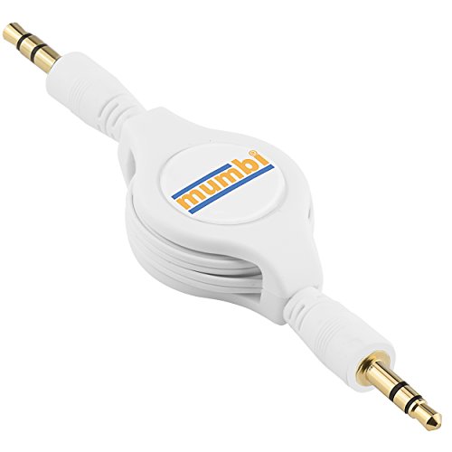 mumbi 23492 Rollup Audio Klinkenkabel (3.5mm Stecker - 3.5mm Stecker) aufrollbar, weiß von mumbi
