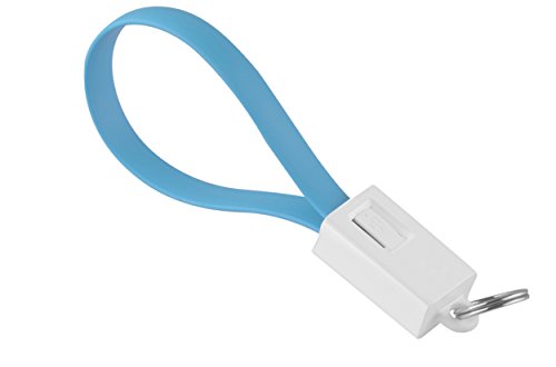 mumbi 26102 USB A Kabel auf micro USB B Ladekabel Daten Kabel Flachkabel Schlüsselanhänger blau von mumbi