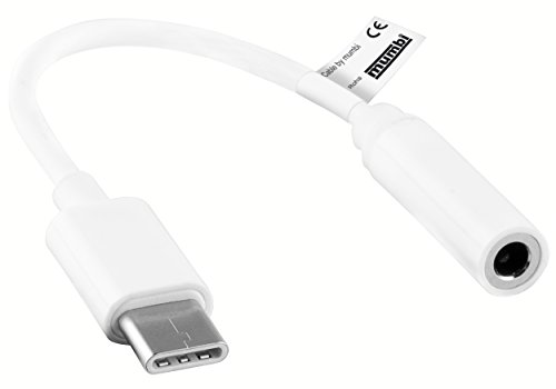 mumbi Adapter Kabel USB-C Stecker auf Klinke Buchse - für Audio Kopfhörer mit 3,5mm Stecker - in weiß von mumbi