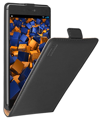 mumbi Echt Leder Flip Case kompatibel mit Huawei P8 Hülle Leder Tasche Case Wallet, schwarz von mumbi