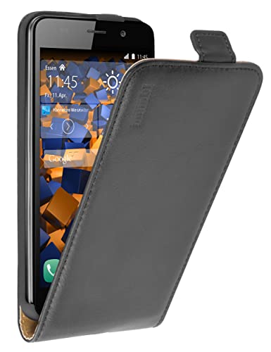 mumbi Echt Leder Flip Case kompatibel mit Huawei Y6 2015 Hülle Leder Tasche Case Wallet, schwarz von mumbi