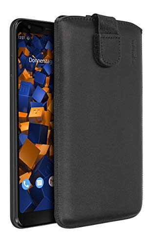 mumbi Echt Ledertasche kompatibel mit Google Pixel 3a XL Hülle Leder Tasche Case Wallet, schwarz von mumbi