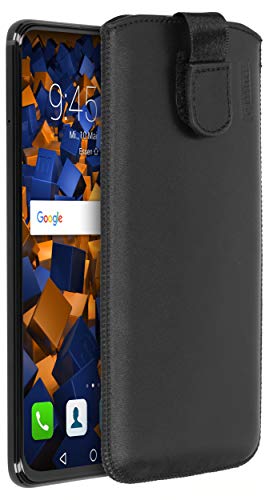mumbi Echt Ledertasche kompatibel mit Honor View 20 Hülle Leder Tasche Case Wallet, schwarz von mumbi