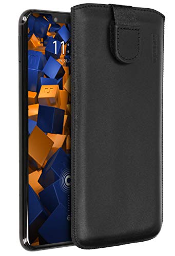 mumbi Echt Ledertasche kompatibel mit Huawei Mate 20 Lite Hülle Leder Tasche Case Wallet, schwarz von mumbi