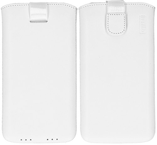 mumbi Echt Ledertasche kompatibel mit Xiaomi Mi A1 Hülle Leder Tasche Case Wallet, Weiss von mumbi