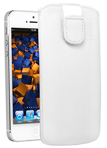 mumbi Echt Ledertasche kompatibel mit iPod Touch 5G / 6G / 7G Hülle Leder Tasche Case Wallet, Weiss von mumbi