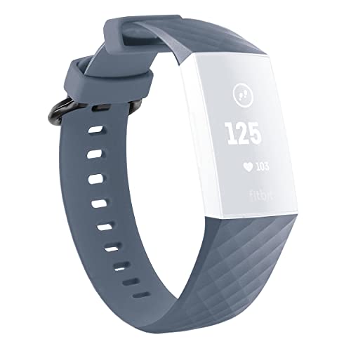 mumbi Ersatz Armband kompatibel mit Fitbit Charge 3 4 Fitness Sport Silikon Band Größe L lila von mumbi