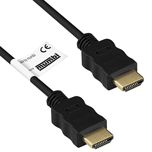 mumbi HDMI Kabel 1,5 Meter - 19pol. HDMI-Stecker>19pol, vergoldet, doppelte Abschirmung, 1080p 1.3b konform von mumbi