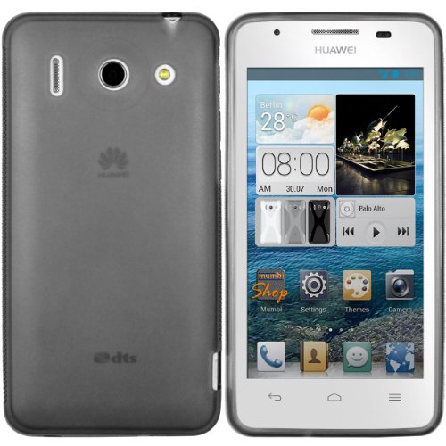 mumbi Hülle kompatibel mit Huawei Ascend G6510 Handy Case Handyhülle, transparent schwarz von mumbi