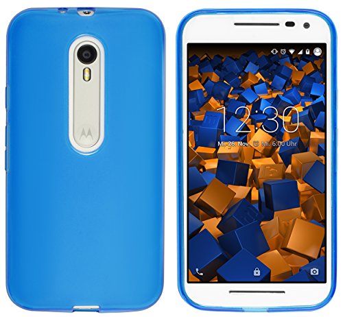 mumbi Hülle kompatibel mit Motorola Moto G3 Handy Case Handyhülle, transparent blau von mumbi