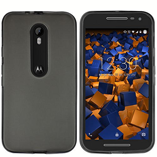 mumbi Hülle kompatibel mit Motorola Moto G3 Handy Case Handyhülle, transparent schwarz von mumbi