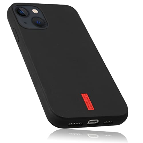 mumbi Hülle kompatibel mit iPhone 13 Case Schutzhülle Handyhülle Tasche, schwarz mit rotem Streifen von mumbi