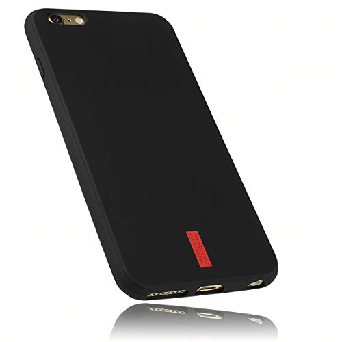 mumbi Hülle kompatibel mit iPhone 6 Plus / 6S Plus Handy Case Handyhülle, schwarz mit rotem Streifen - 5.5 Zoll von mumbi