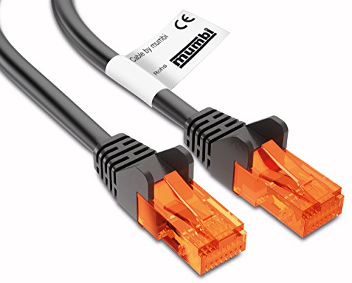 mumbi LAN Kabel 20m CAT 5e Netzwerkkabel CAT5e Ethernet Kabel Patchkabel RJ45 20Meter, schwarz von mumbi