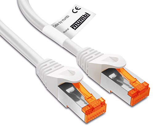 mumbi LAN Kabel 20m CAT 6 Netzwerkkabel geschirmtes F/UTP CAT6 Ethernet Kabel Patchkabel RJ45 20Meter, weiss von mumbi