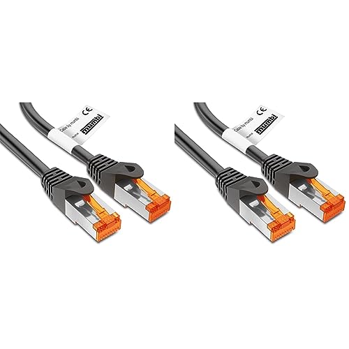 mumbi LAN Kabel 2m CAT 6 Netzwerkkabel geschirmtes F/UTP CAT6 Ethernet Kabel Patchkabel RJ45 2Meter, schwarz (Packung mit 2) von mumbi