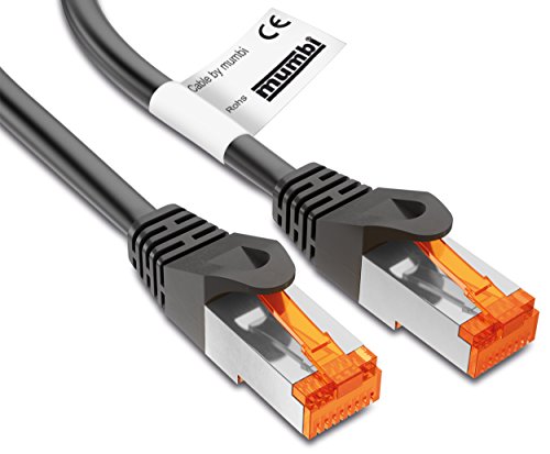 mumbi LAN Kabel 2m CAT 6 Netzwerkkabel geschirmtes F/UTP CAT6 Ethernet Kabel Patchkabel RJ45 2Meter, schwarz von mumbi