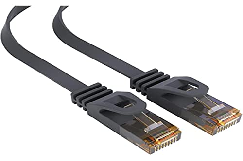 mumbi LAN Kabel 7,5m CAT 6 Netzwerkkabel Flachkabel CAT6 Ethernet Kabel Patchkabel RJ45 7,5Meter, schwarz von mumbi