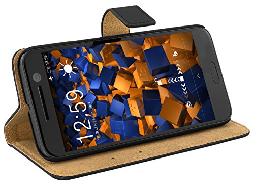 mumbi Ledertasche für HTC 10 Schwarz von mumbi