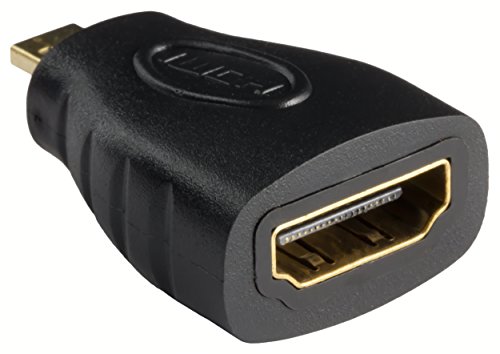 mumbi MICRO HDMI auf HDMI Adapter - vergoldet + zertifiziert - HDMI Buchse (19pol) auf mikro HDMI Stecker - Adapter mit Ethernet - Audio Rückkanal von mumbi