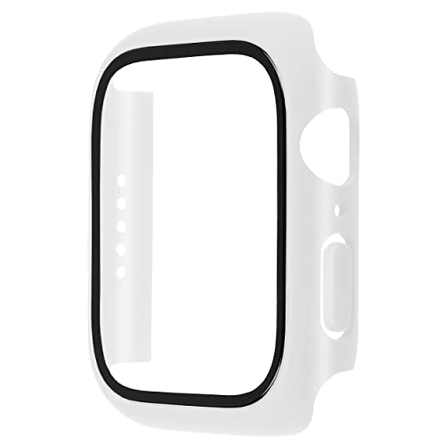 mumbi Schutzhülle mit Hartglas kompatibel mit Apple Watch Series 8 7, 41mm Hülle Case in Transparent von mumbi