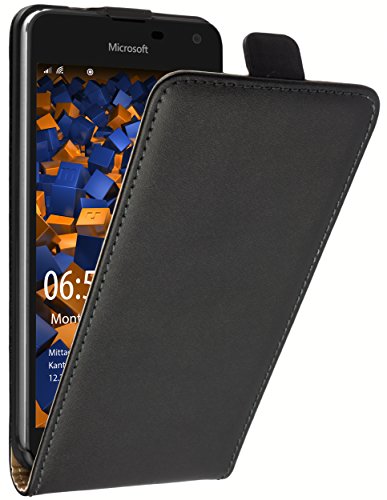 mumbi Tasche Flip Case kompatibel mit Microsoft Lumia 650 Hülle Handytasche Case Wallet, schwarz von mumbi