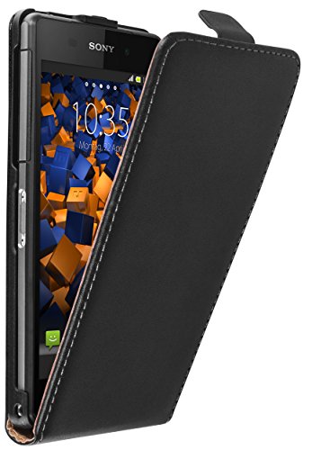 mumbi Tasche Flip Case kompatibel mit Sony Xperia Z2 Hülle Handytasche Case Wallet, schwarz von mumbi