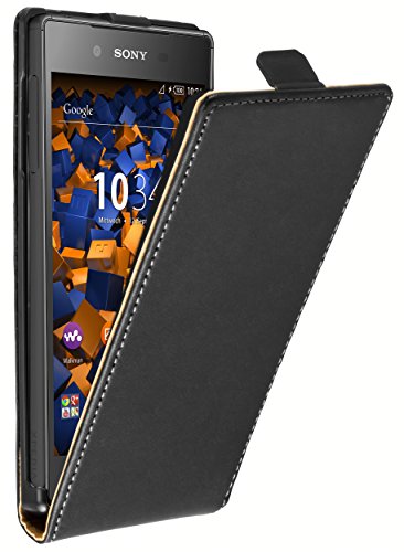 mumbi Tasche Flip Case kompatibel mit Sony Xperia Z5 Hülle Handytasche Case Wallet, schwarz von mumbi
