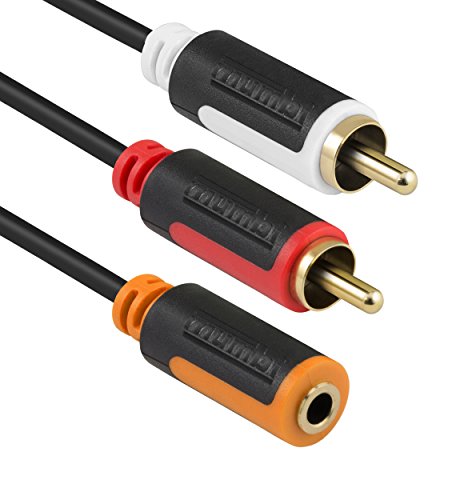 mumbi Y Audiokabel - 3.5mm Klinken Buchse auf 2x Cinch Stecker mit vergoldeten Anschlüssen 20cm von mumbi
