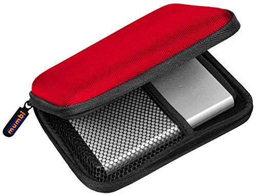 mumbi externe Festplattentasche bis 6,35 cm (2,5 Zoll) rot von mumbi