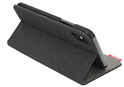 mumbi fineline Tasche im Bookstyle für iPhone X XS im Textil-Look von mumbi