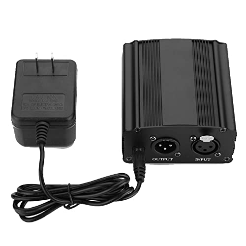 1-Kanal 48V Phantom Leistungversorgung, Phantomspeisung mit Adapter für alle Kondensor Mikrofone Musik Rekorder Ausrüstung Musikaufnahmemittel (European regulations) von mumisuto