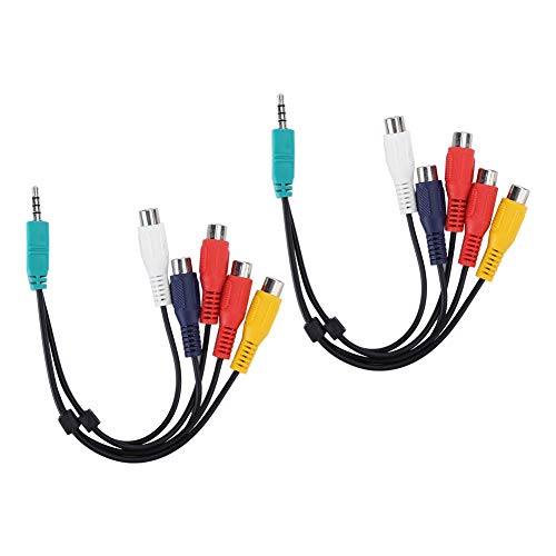 2 Stück Videokabel für LCD-TV Component Signal Line Adapter 3,5+2,5 auf 5RCA Video Doppelend für AV-Kabel 2 Stück Videokabel für LCD-TV Component Signal Line Adapter 3,5+2,5 auf 5RCA Video Doppelend für AV-Kabel von mumisuto