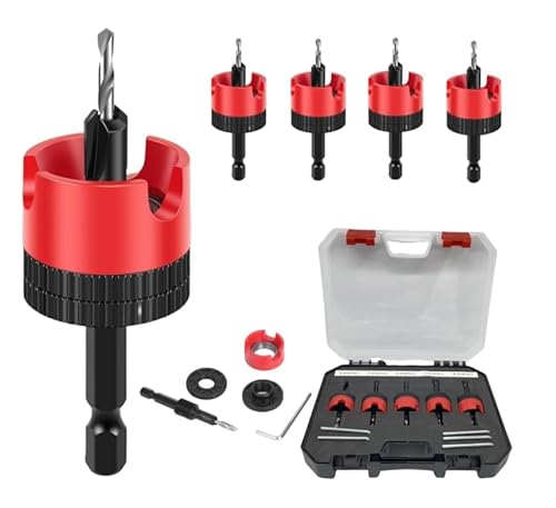 5 Stück Kegelsenker Bohrer Set, Senker Holzbohrer mit Tiefenanschlag und 5 Sechskantschlüsseln, Senkungsbohrer Begrenzen von mumisuto