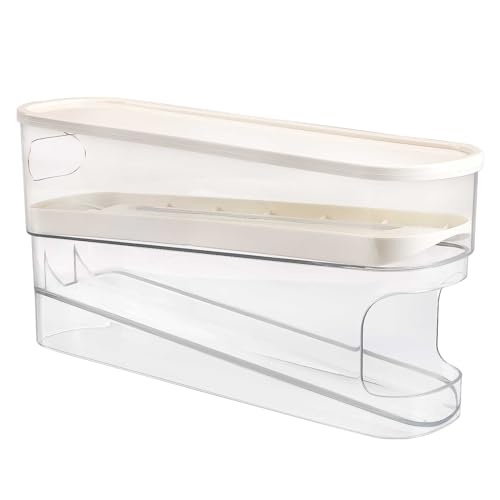 Eierhalter kühlschrank, Rolling Egg Dispenser für Kühlschrank Double Layer Eierspender Automatisches Rollen Aufbewahrung für 12–14 Eier Eieraufbewahrung Eier Organizer (2) von mumisuto