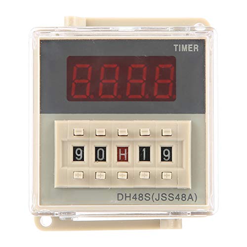 Digitales Zeitrelais, DH48S-1Z Einschaltverzögerungs-Timer-Relais Digitalanzeige 0,01S-99H99M AC 220V mit Basis (für automatische Kommunikation) von mumisuto