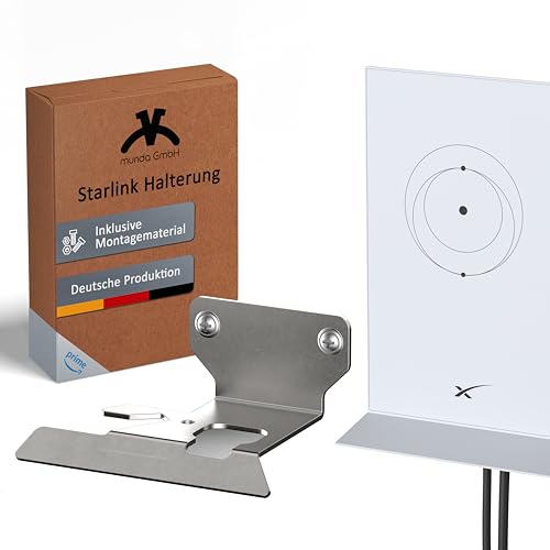 munda.living – Starlink Halterung in Deutschland produziert – Starlink Wandhalterung Router 2. Generation – Starlink Zubehör inklusive Montagematerial – Die Starlink Mount ist Nicht sichtbar von munda.living