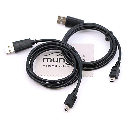 2 Stück 1m Ladekabel für Playstation 3, PS3, PS3 Slim, Dual Shock Controller Aufladekabel Ladegerät mit mungoo Displayputztuch von mungoo mach mal anders ...