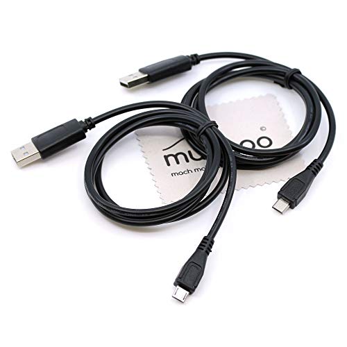 2 Stück 1m Ladekabel für Playstation 4, PS4, PS4 Slim, PS4 Pro, Xbox One, Xbox One S, Xbox One Elite, Xbox One X Controller Aufladekabel Ladegerät mit mungoo Displayputztuch von mungoo mach mal anders ...