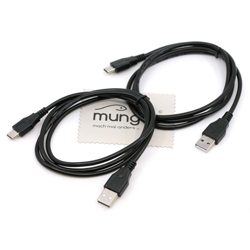 2 Stück 1m Ladekabel für Sony Playstation 5 Dual Sense, Xbox Series S, Xbox Series X Controller Aufladekabel Ladegerät mit mungoo Displayputztuch von mungoo mach mal anders ...