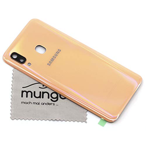 Akkudeckel für Samsung Original für Samsung Galaxy A40 A405F Coral Orange Backcover Deckel Rückwand mit mungoo Displayputztuch von mungoo mach mal anders ...