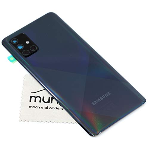 Akkudeckel für Samsung Original für Samsung Galaxy A71 (A715F) Schwarz Backcover Deckel Rückwand mit mungoo Displayputztuch von mungoo mach mal anders ...