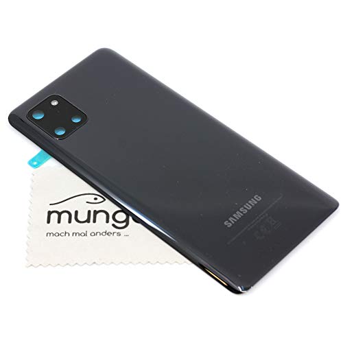 Akkudeckel für Samsung Original für Samsung Galaxy Note 10 Lite (N770F) Schwarz Backcover Deckel Rückwand mit mungoo Displayputztuch von mungoo mach mal anders ...